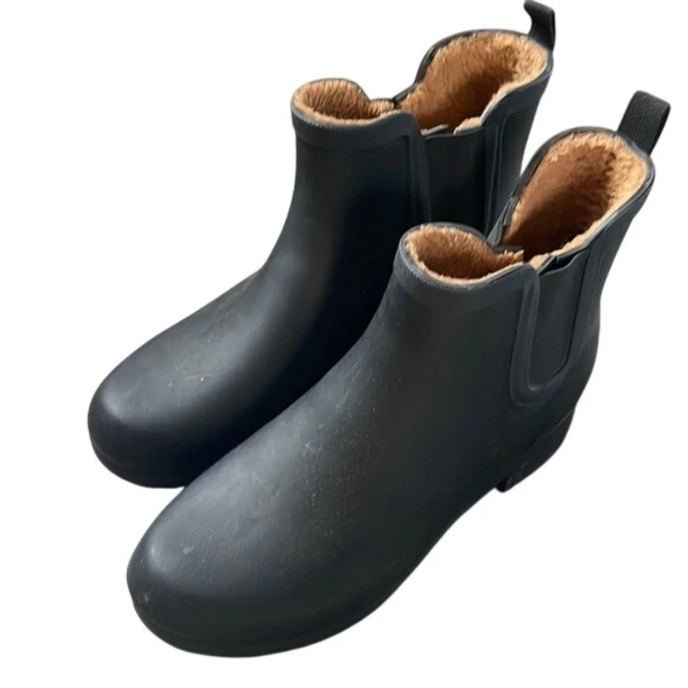 Chooka Black Winter Rain Boots with Chelsea Style women's size 10